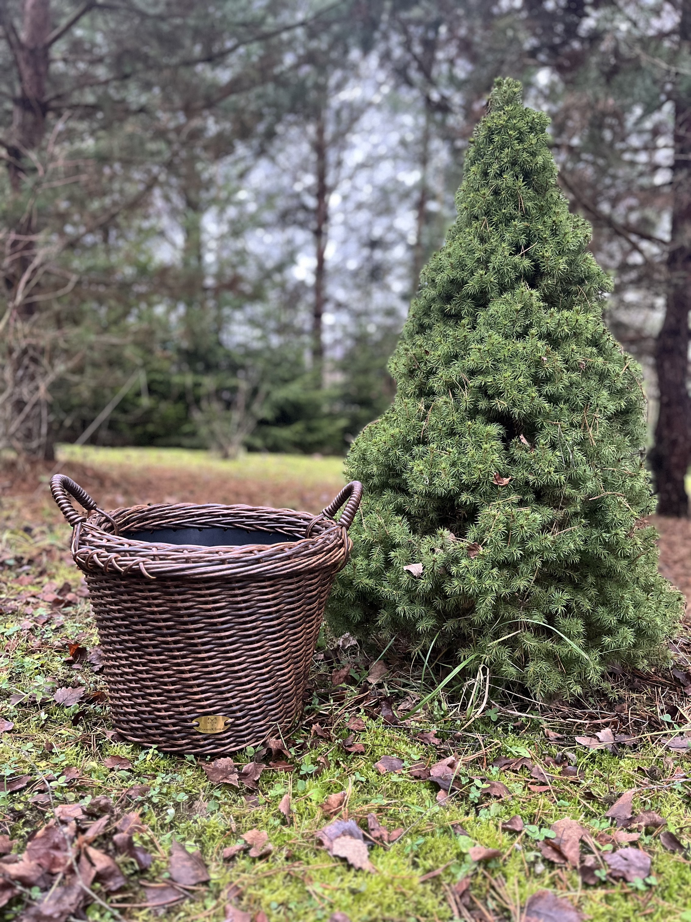 Кашпо из искусственного ротанга дуб 16 литров луковая корзина