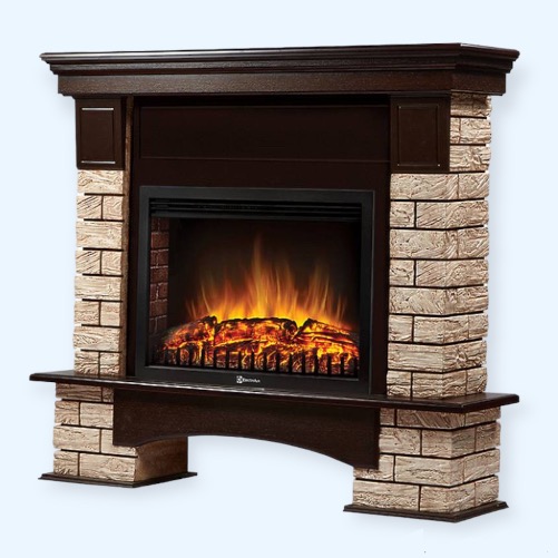 Forte Wood 25 камень коричневый, шпон темный дуб (1292158) Firelight Портал