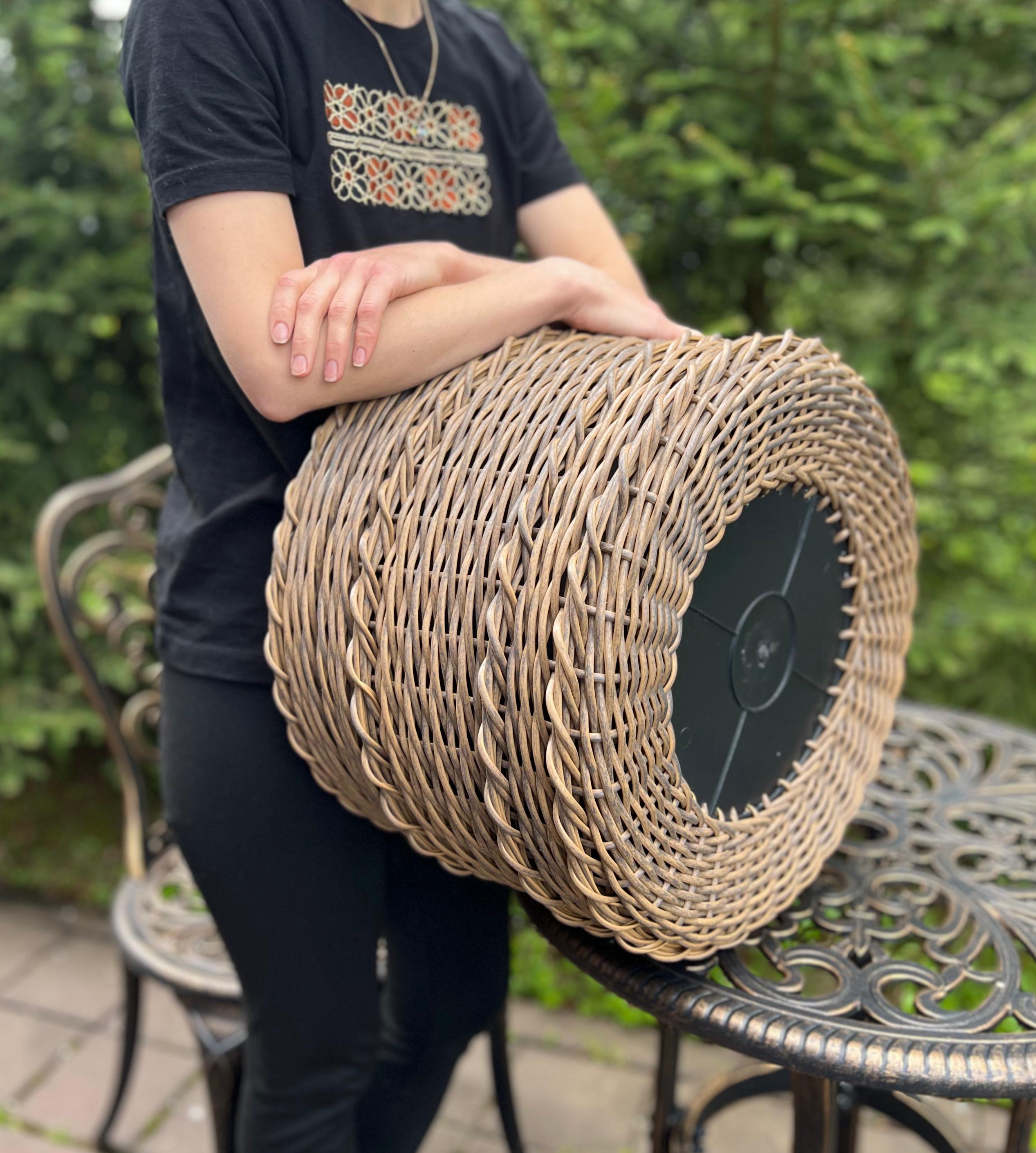 Кашпо-цилиндр из искусственного ротанга кедр цилиндр 20 литров