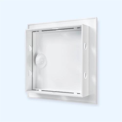 Л1010Р Люк ревизионный ЛР фланец 98х98 ручка 122х122 пластик EVECS