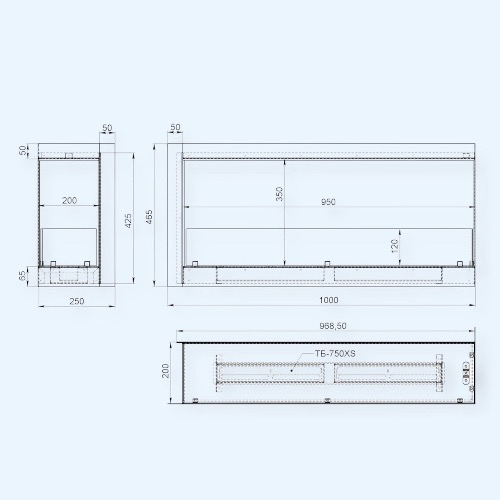 BFP-P1000RC right corner (1628076) Firelight Биокамин угловой встраиваемый