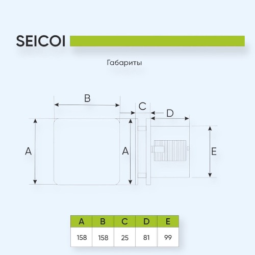 HXYT04-01 White Seicoi Накладной бытовой вентилятор HXYT04-01 White Seicoi Накладной бытовой вентилятор