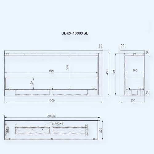 BFP-P1000LC left corner (1628073) Firelight Биокамин угловой встраиваемый