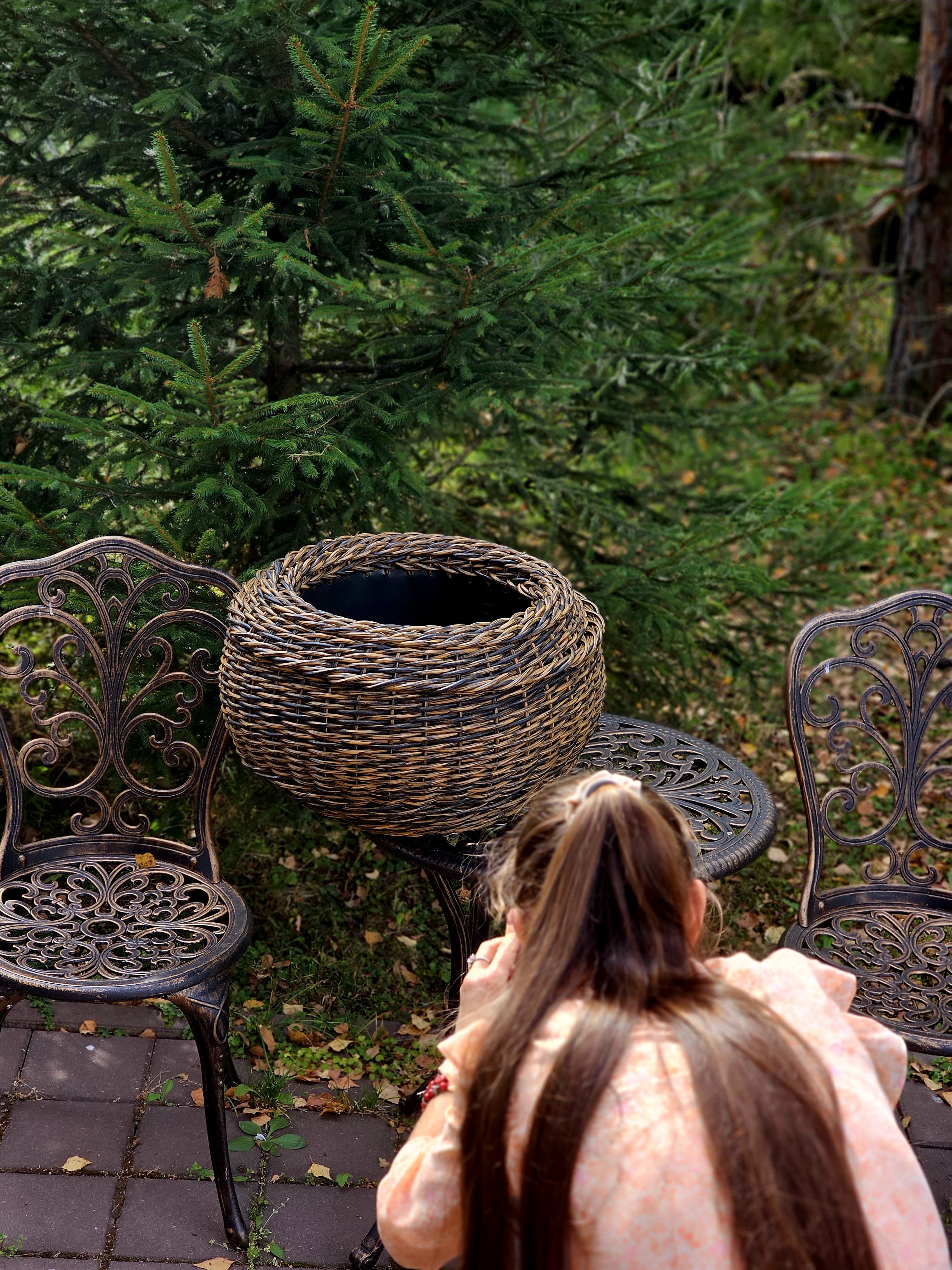 Кашпо шар из искусственного ротанга Аксель 20 литров