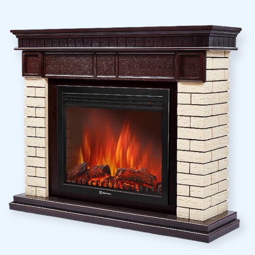 Bricks 25 камень бежевый, шпон темный дуб (1202848) Firelight Портал