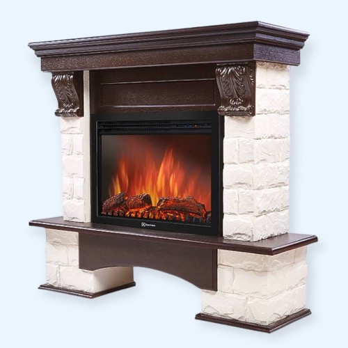 Forte 25S камень белый, шпон темный дуб (1131763) Firelight Портал