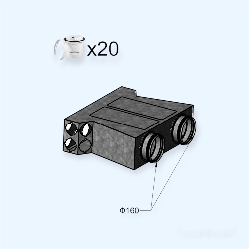Flexag FL-СMСP-160x2/75x20 HEATWAY Коллектор металлический двойной