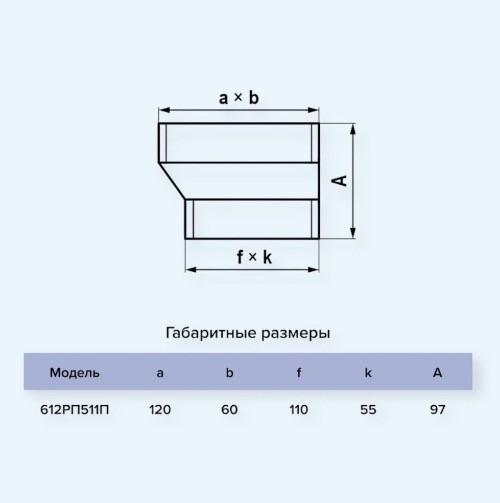 612РП511П ERA Редуктор РПП 60х120 эксцентриковый 55х110 пластик 612РП511П ERA Редуктор РПП 60х120 эксцентриковый 55х110 пластик