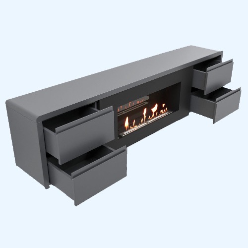BFP/P-1700 lux графит (1616366) Firelight Тумба с биокамином