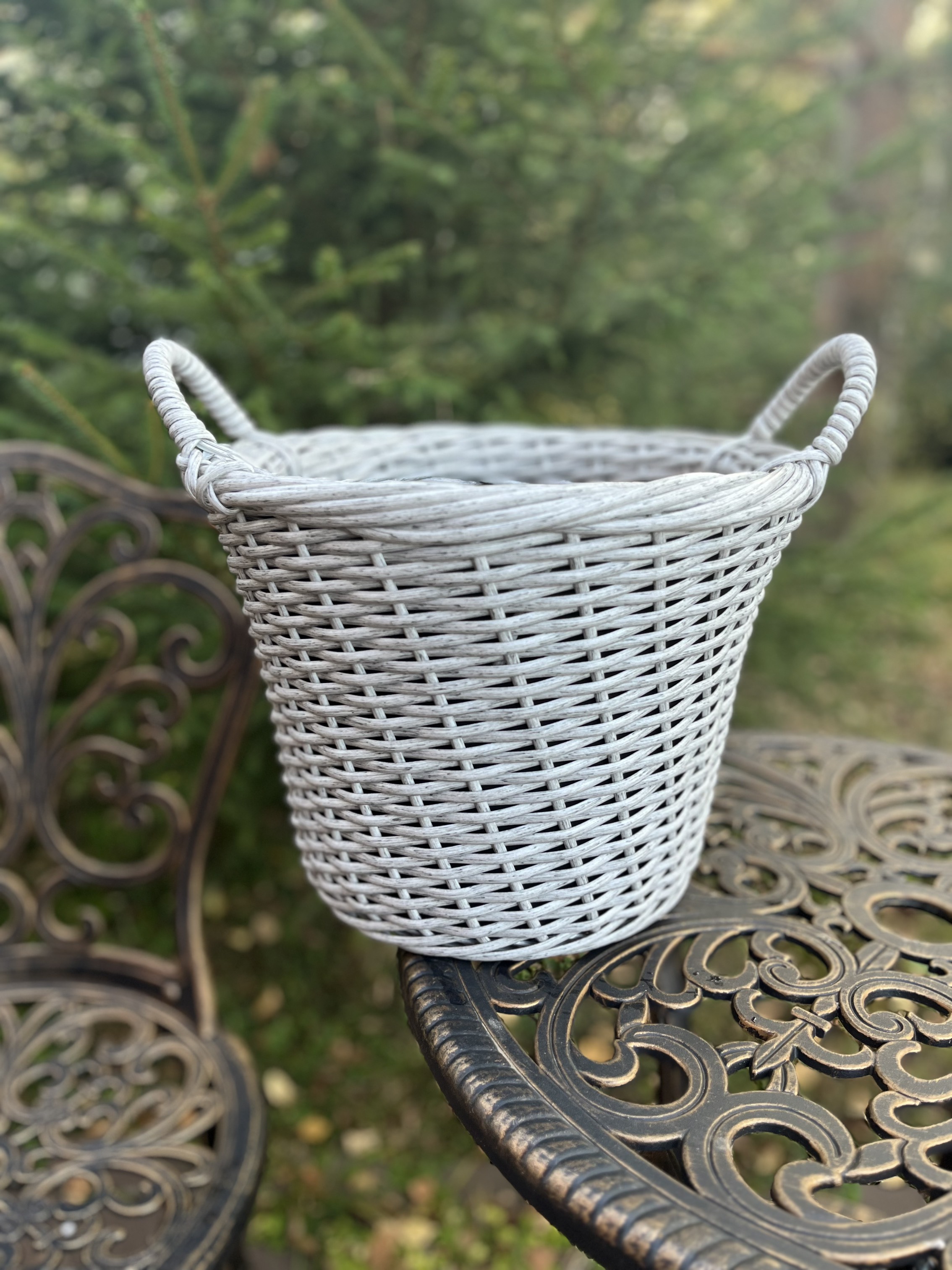 Кашпо из искусственного ротанга березка 12 литров луковая корзина