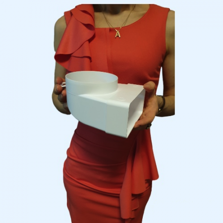 612СК10КП ERA Переходник СККП D100 90° 60х120 пластик