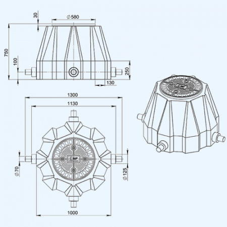 КС-3 Полимер Пластиковый кабельный колодец связи