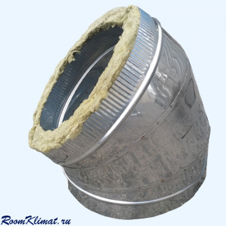 Дымоход сэндвич 0,5 нерж - 0,5 нерж отвод 45° d-150-230