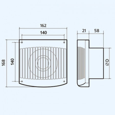 COMFORT 4 ЭРА (ERA) Вентилятор накладной D100