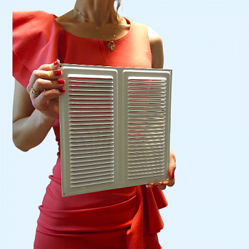 250х250 белая Решётка металлическая без бортика