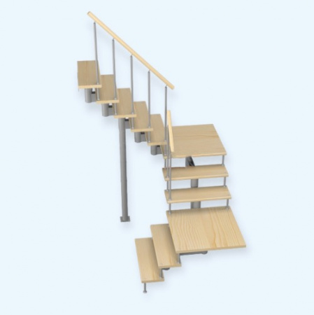 Комфорт 2/2/5 (h 2475-2585) Лесенка Модульная лестница поворот на 180С с площадками