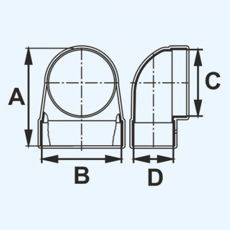 620СК10ФП ERA Переходник СКФП D100 90° 60х204 пластик