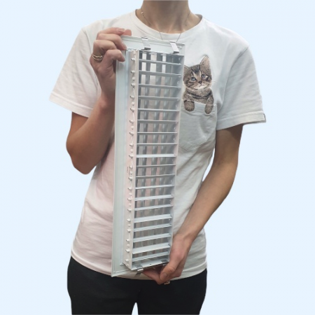 2WA 400*100 Shuft алюминиевая настенная двухрядная решетка с регулируемыми жалюзи