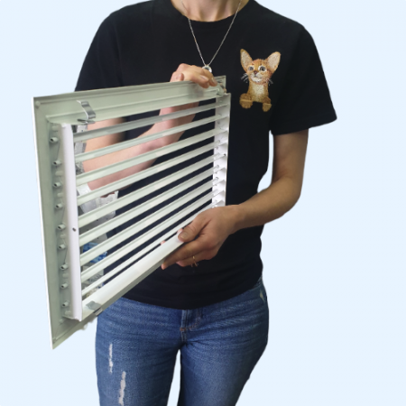 1WA 400*200 Shuft алюминиевая настенная однорядная решетка с регулируемыми жалюзи