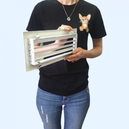 1WA 300*100 Shuft алюминиевая настенная однорядная решетка с регулируемыми жалюзи