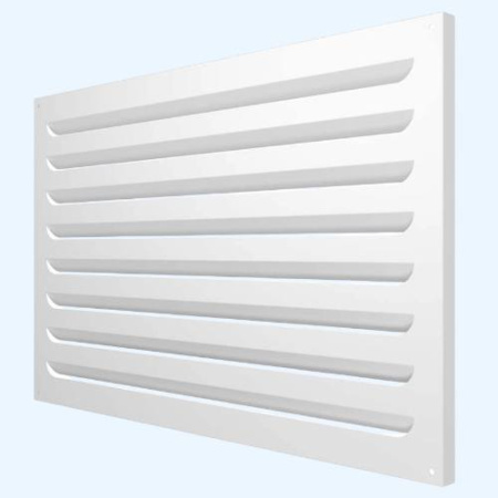 Решетка вентиляционная МВР жалюзи 600х400 окрашенная сталь белый ERA