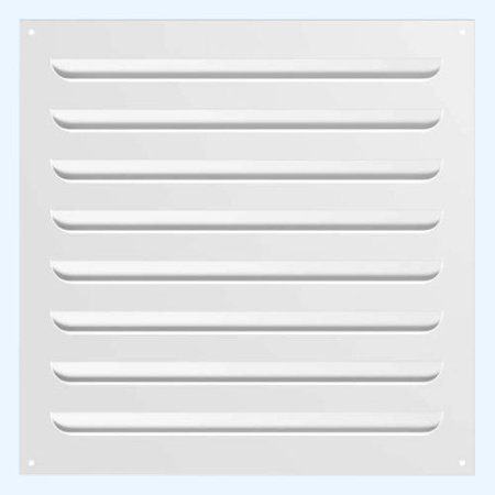Решетка вентиляционная МВР жалюзи 400х400 окрашенная сталь белый ERA