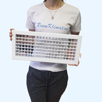 2WA 400*150 Shuft алюминиевая настенная двухрядная решетка с регулируемыми жалюзи