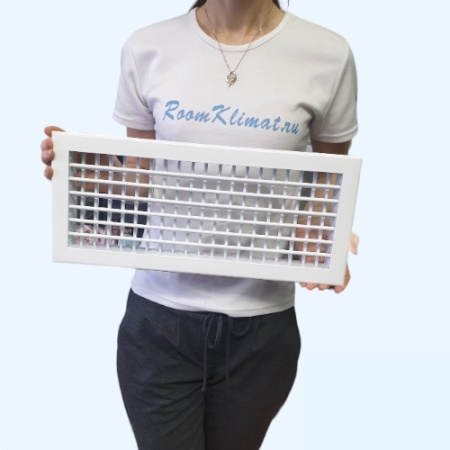 2WA 400*150 Shuft алюминиевая настенная двухрядная решетка с регулируемыми жалюзи