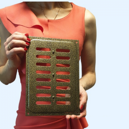 165х240 с задвижкой бронза Решетка вентиляционная металлическая