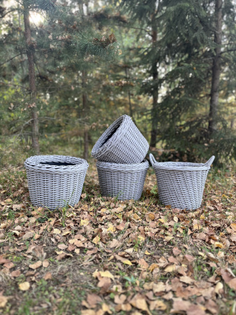 Кашпо из искусственного ротанга березка 12 литров луковая корзина