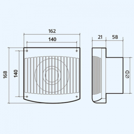 4C FAVORITE ЭРА (ERA) Вентилятор накладной D100 обр.клапан
