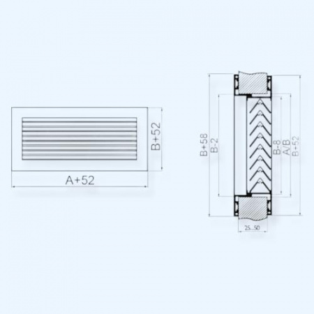 АП 500*250 Airone Алюминиевая переточная решетка