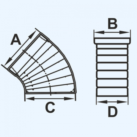 511КРП ERA Колено КРП 55х110 разноугловое пластик