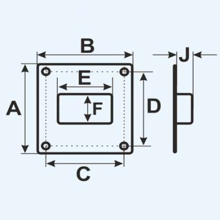 612ПТВ ERA Площадка торцевая ПТВ фланец 60х120 вертикальная 180х250 пластик