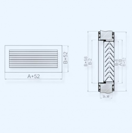 АП 500*100 Airone Алюминиевая переточная решетка