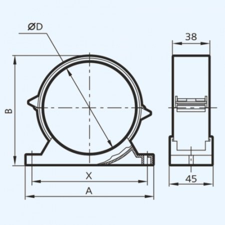 12,5ДСКП ERA Держатель ДСКП D125 соединитель пластик