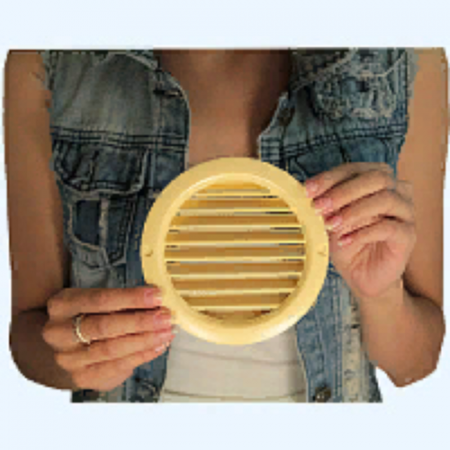 Решетка вентиляционная пластиковая круглая Vents МВ 100 бВС бежевая