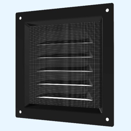 1212МЭ Black (черный) ERA Решетка вентиляционная МЭ сетка 125х125 окраш.сталь