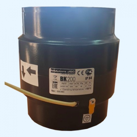BK 200 MMotors JSC Высокотемпературный канальный вентилятор с биметаллическим термостатом