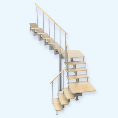 Комфорт 3/3/6 (h 3150-3290) Лесенка Модульная лестница поворот на 180С с площадками