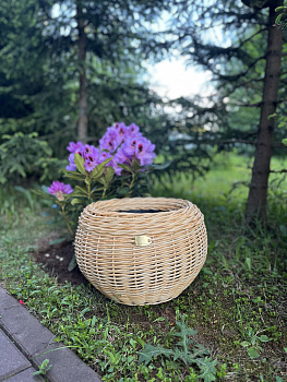 Кашпо-шар из искусственного ротанга  карри 12 литров