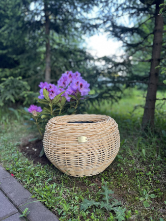 Кашпо-шар из искусственного ротанга  карри 12 литров