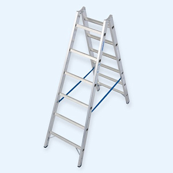 Двусторонняя алюминиевая стремянка с перекладинами Krause 2х6 (124906)