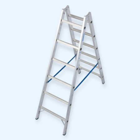 Двусторонняя алюминиевая стремянка с перекладинами Krause 2х6 (124906)