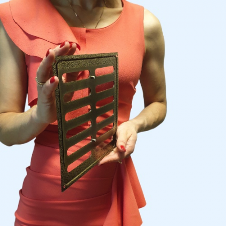 200x200 с задвижкой бронза Решетка вентиляционная металлическая