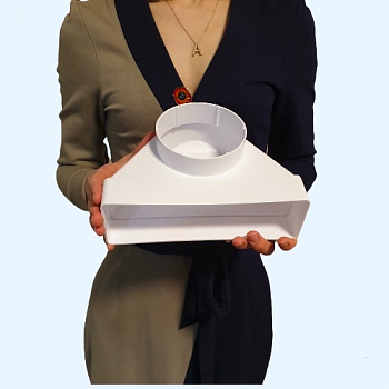 620СК10КП ERA Переходник СККП D100 90° 60х204 пластик