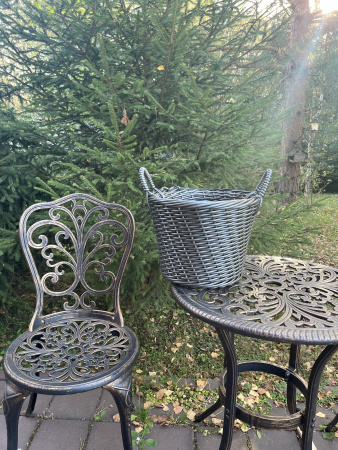 Кашпо из искусственного ротанга серебряный дуб 12 литров луковая корзина