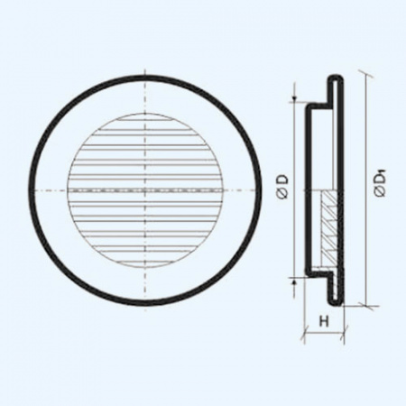 16РКН РКН фланец D160 D196 ASA Gray (серый) ERA STREETLINE Решетка вентиляционная РКН