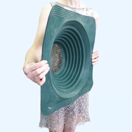 Манжета кровельная прямая из термостойкой EPDMп резины зеленая №8 (178-330 мм)