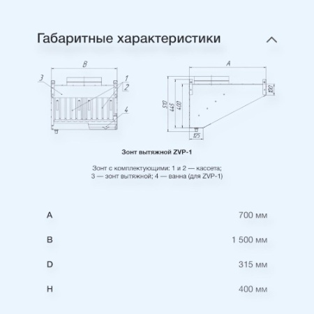 ZVP-1-1-700*1500-400-100/315-1-оц.-0.9-н-с/ф-L Неватом Зонт